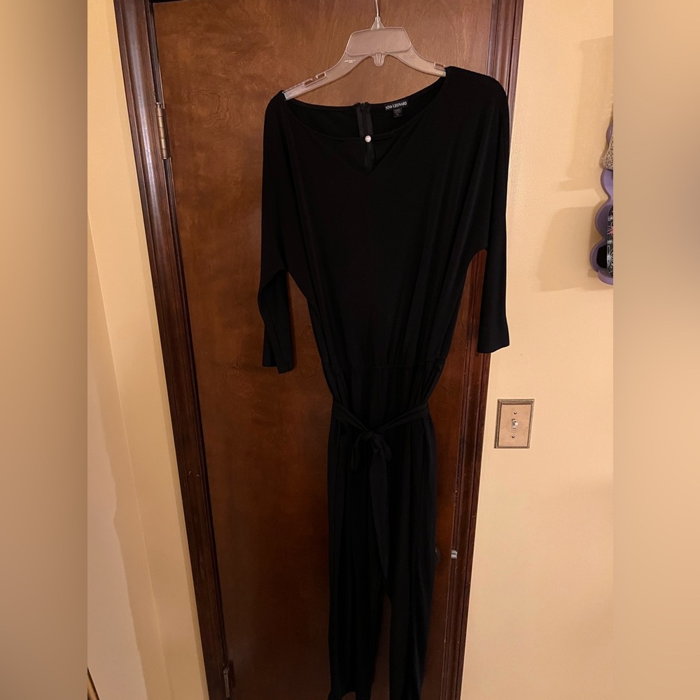 Nina Leonard, all black jump suit, Size XL